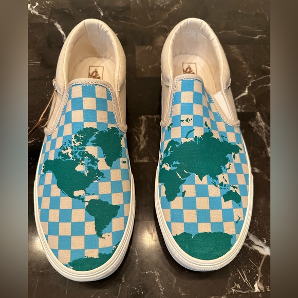 VANS Asher Eco Slip On Sneakers “The World is Ours” Men’s Size 11.5 New With Box - Picture 5 of 7